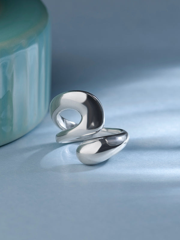 Chunky Open Teardrop Adjustable Ring