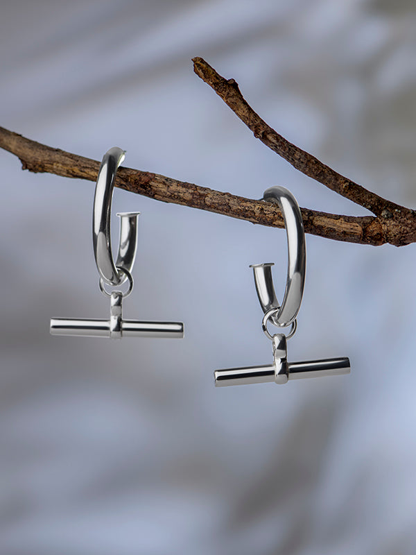 T-Bar C-Hoop Earrings
