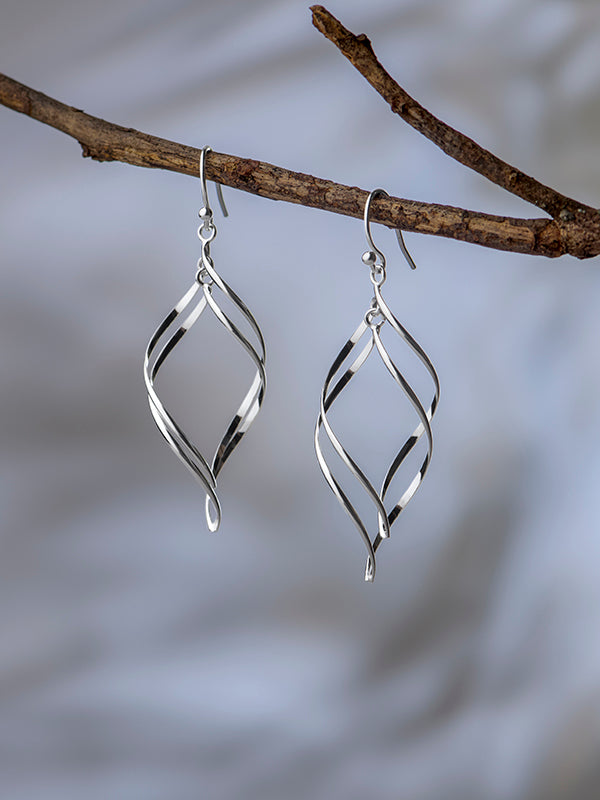 Double Twisted Marquise Loop Earrings