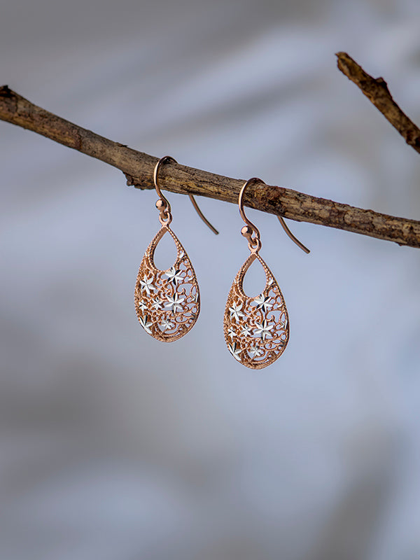 Rose Gold Turkish Teardrop Earrings