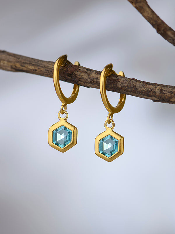 Gold Drop Huggie Hoops