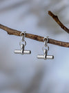 Lightweight T-Bar Drop Charm Stud Earrings