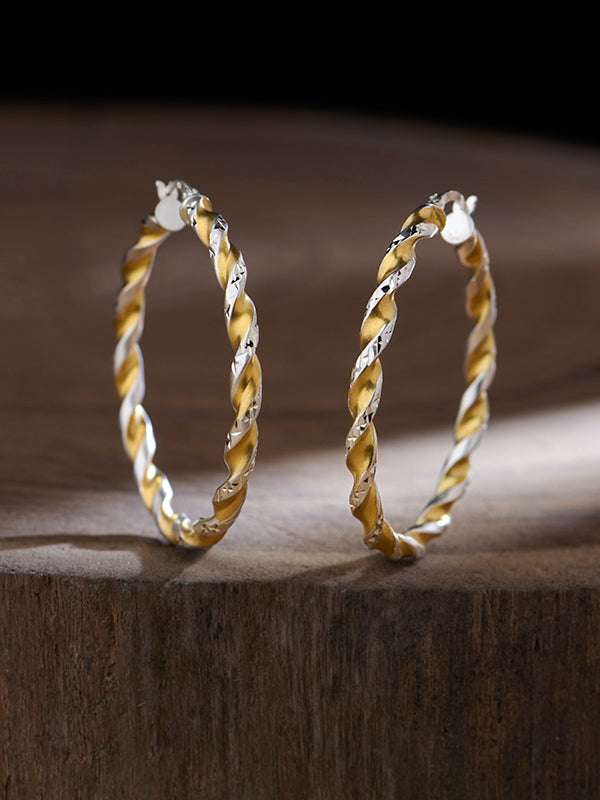 Tricolor Twisted Grande Hoops
