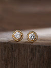 CZ Halo Round Studs for Men