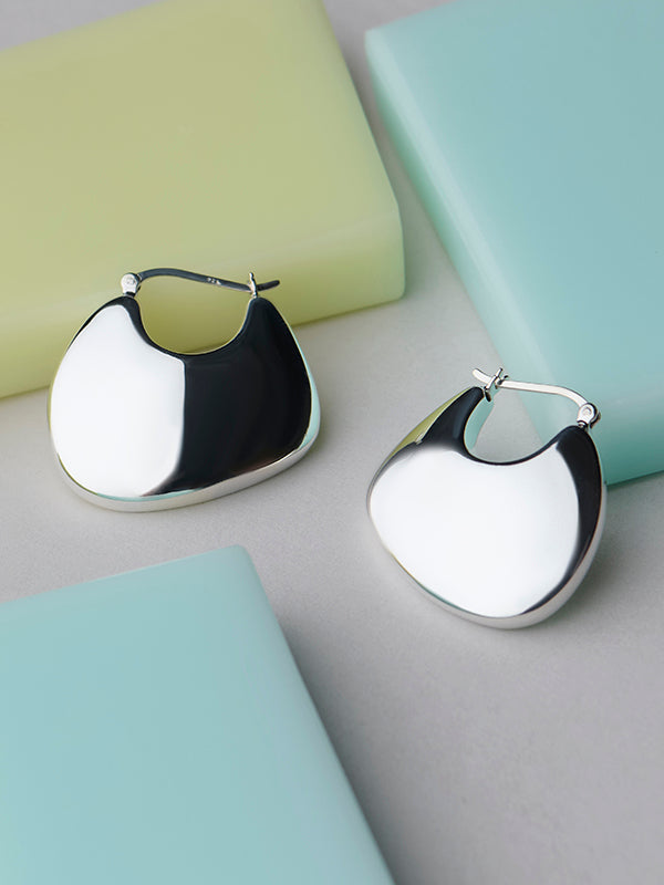 Creole Puffed Geometric Click-Top Hoops