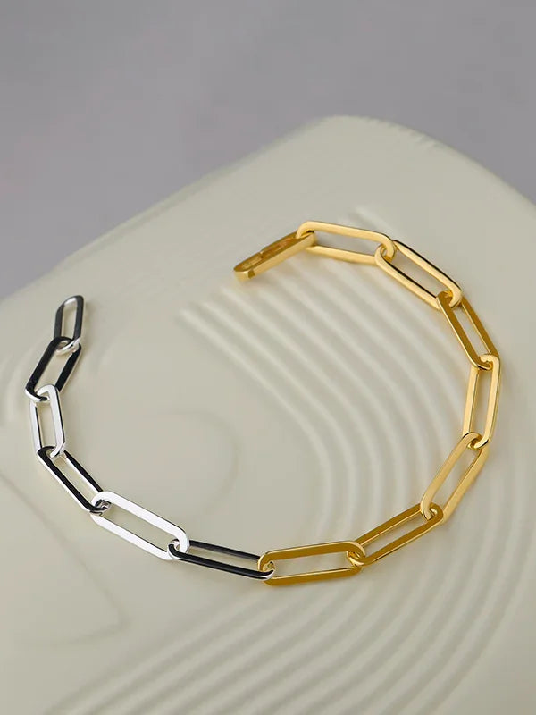 Two-Tone Fused Paperclip Bracelet