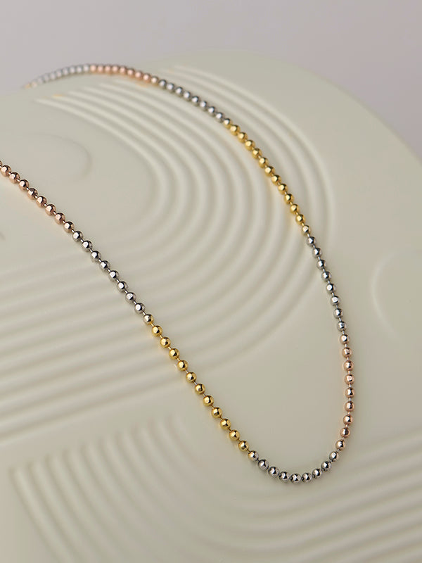 Italian Tricolor Ball Chain Necklace