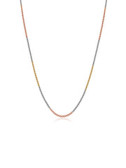 Italian Tricolor Box Chain Necklace