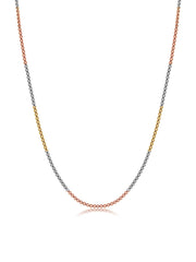 Italian Tricolor Box Chain Necklace