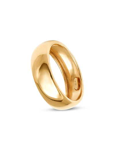 Round Shape Modern Ring in Flash Gold