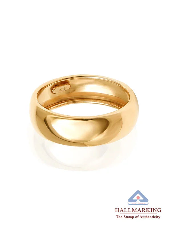 Round Shape Modern Ring in Flash Gold