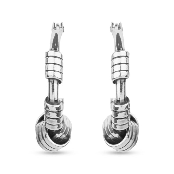 925 Sterling Silver Antique Tribal Hoop Earrings for Teen Women