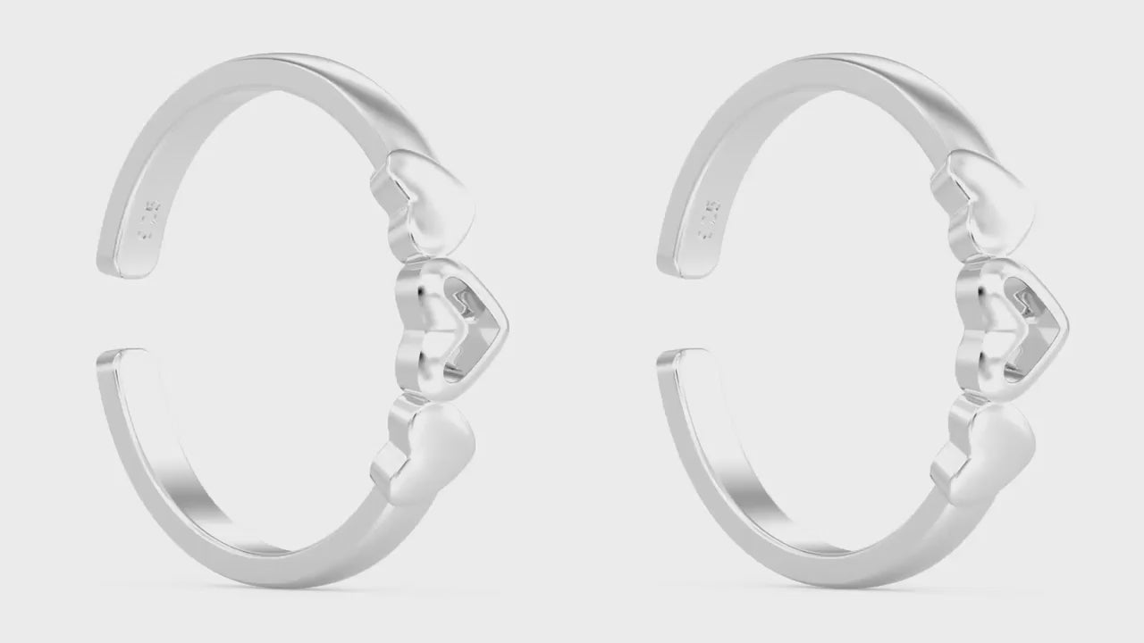 Load video: Heart Detail Toe Ring