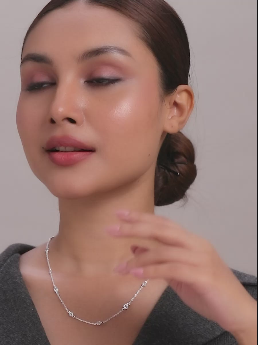 Load video: Italian CZ Station Cable Chain for Women