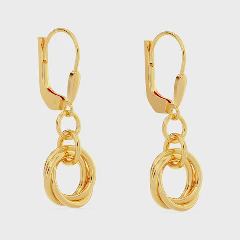 Load video: 925 Sterling Silver Elegant Designer Classy Minimalist Circle Twist Love Knot Drop Dangle Earrings for Women