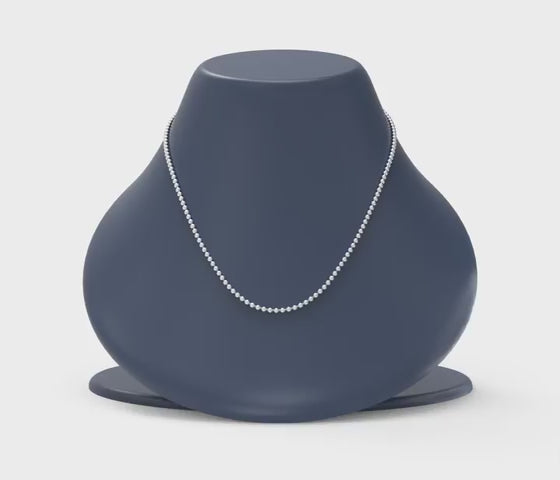 Load video: 925 Sterling Silver Italian Ball-Chain Necklace for Teen and Women 0.2CM