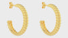 925 Sterling Silver 14K Gold-Plated Charlotte Hoop Earrings for Women Teen