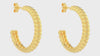 925 Sterling Silver 14K Gold-Plated Charlotte Hoop Earrings for Women Teen