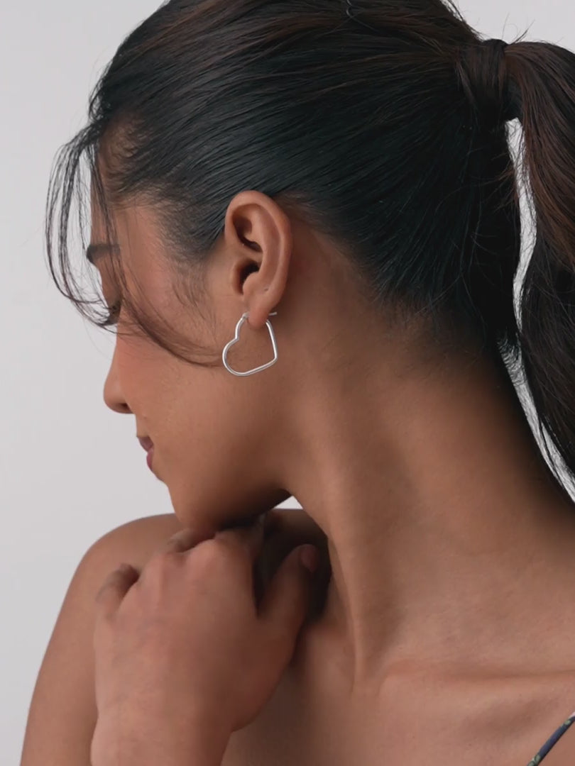 Load video: Love Theme Hoop Earrings