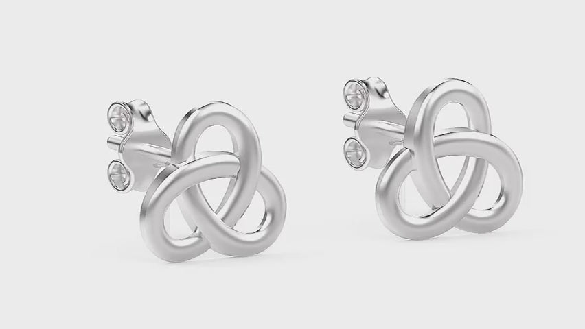Load video: 925 Steling Silver Trinity Knot Celtic Stud Earrings for Women