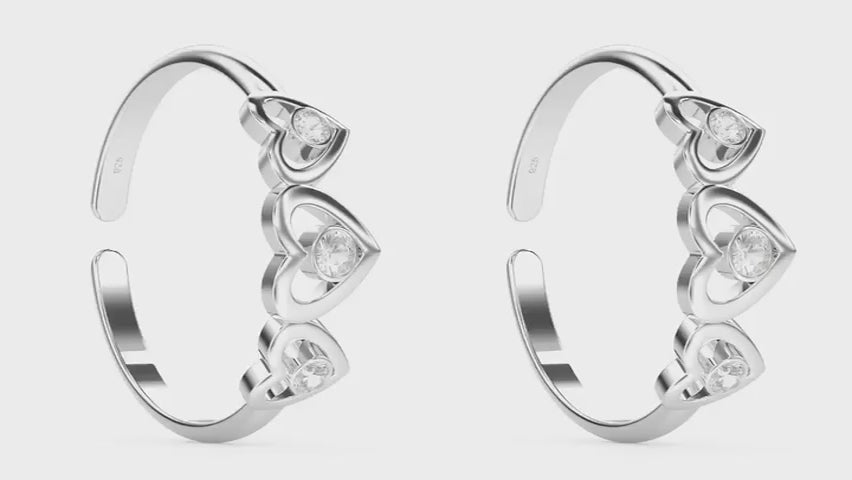 Load video: Silver Adjustable Toe Ring