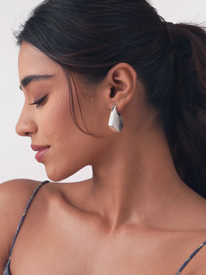 Load video: Orion Pentagon Stud Earrings