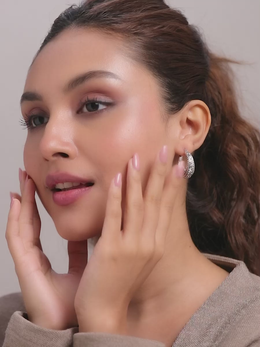 Load video: Antique Floral Filigree Bali-Style Click-Top Hoops