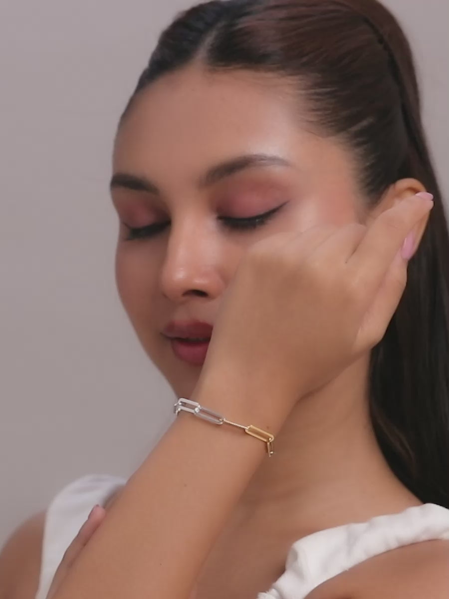 Load video: Two-Tone Fused Paperclip Bracelet
