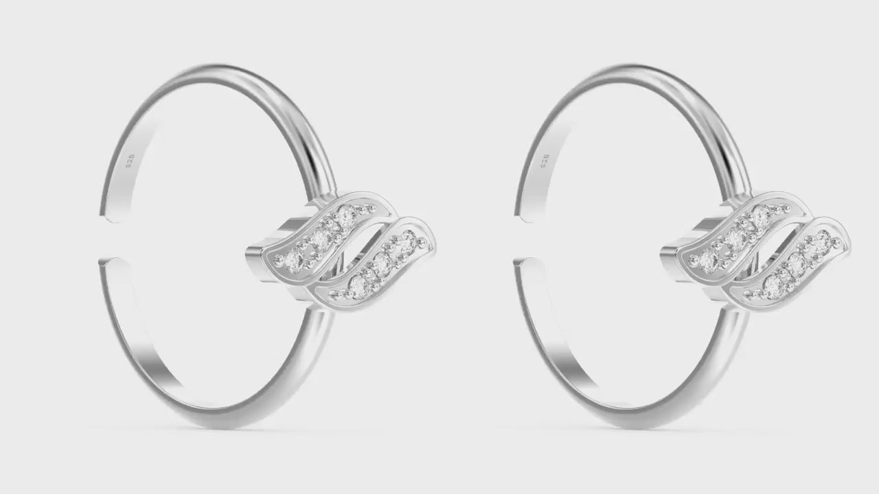 Load video: CZ Toe Ring