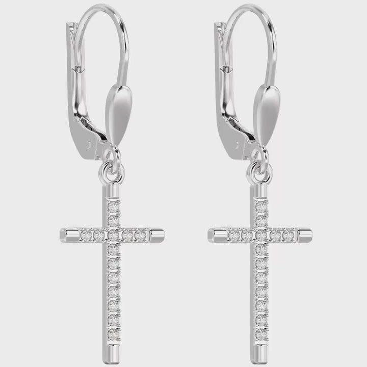 Load video: 925 Sterling Silver 14K Gold-Plated Mother of Pearl CZ Three Clover Flower Drop Dangle Earrings for Women Teen