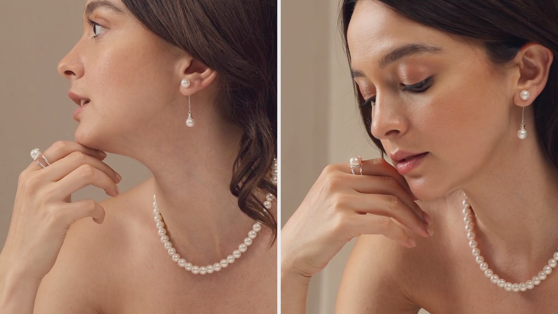 Load video: 925 Sterling Silver Pearl Necklace for Women