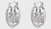 925 Sterling Silver Heart Cage Hoop Earrings for Women 18 MM