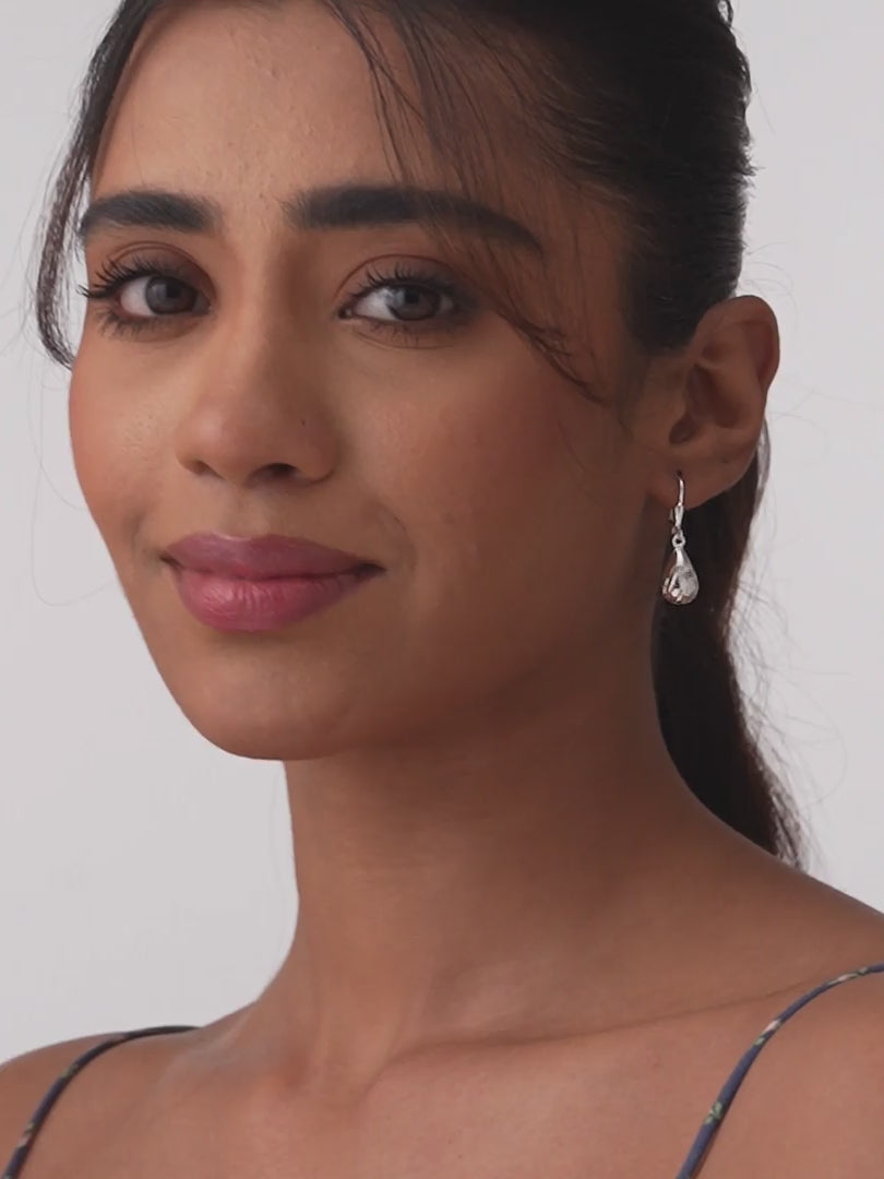 Load video: Oval Leverback Earrings