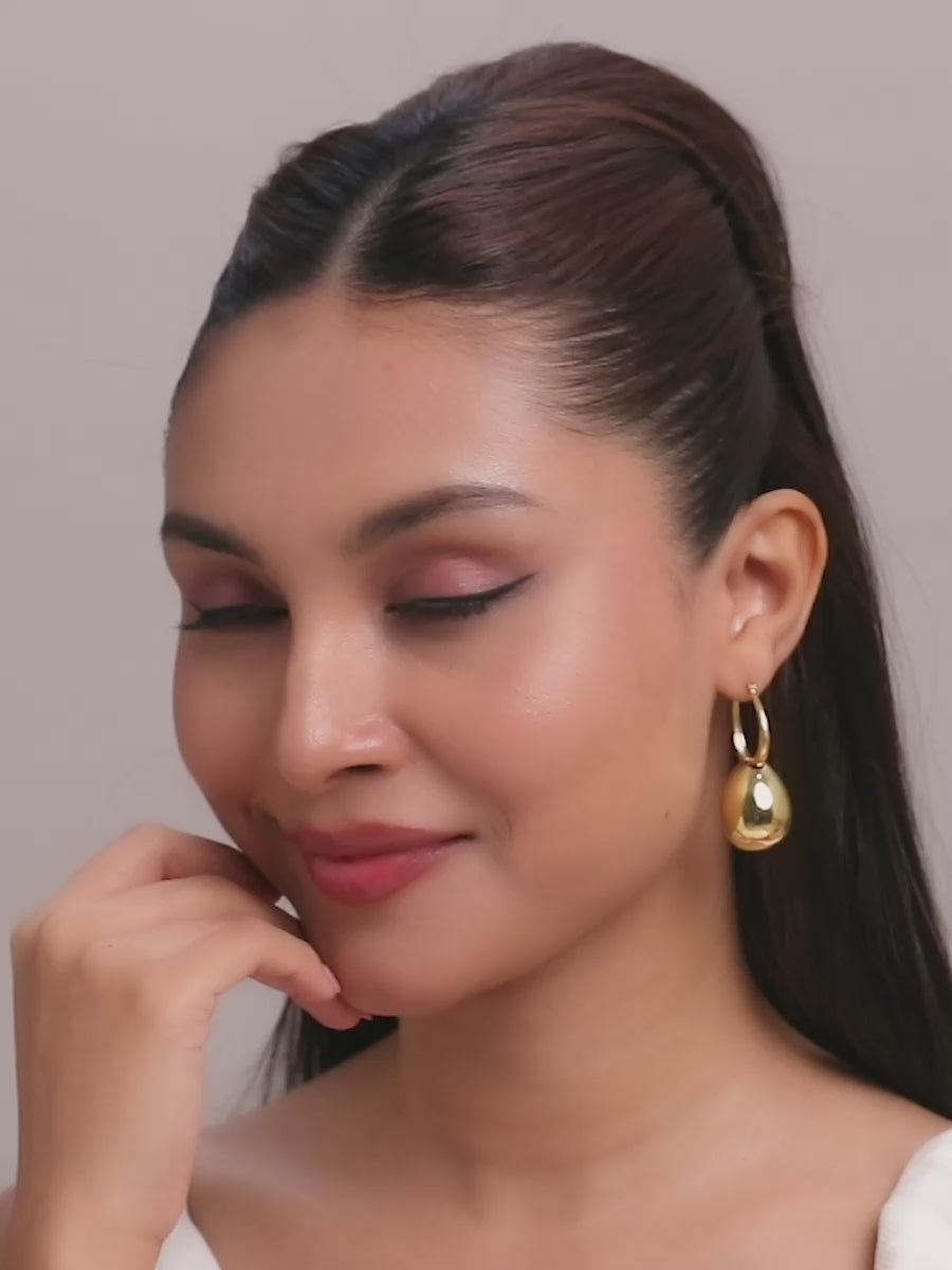 Load video: AquaDrop Dangle Hoop Earrings