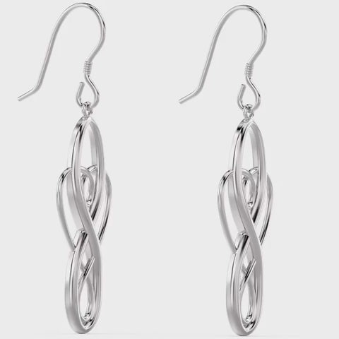 Load video: 925 Sterling Silver Celtic Knot French Wire Drop Dangle Earrings for Women and Girls
