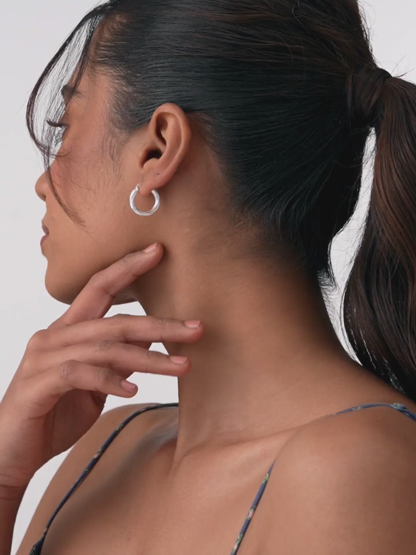 Load video: Halo Knot Hoops Earring