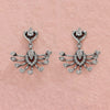 925 Sterling Silver Designer Oxidized Cz Studded Dangler Earrings for Women and Girls