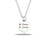 Personalised Customised 925 Sterling Silver Heart Name Engraved Couple Name with Birthstone Necklace for Women and Teen Girls