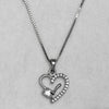 925 Sterling Silver Designer Cz Heart Shape Pendant Necklace with Chain for Women and Girls