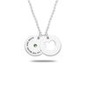 Personalised Customised 925 Sterling Silver Name Engraved Message and Birthstone with Heart Charm Necklace Gifts for Women and Teen Girls