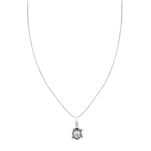 925 Sterling Silver Tortoise Turtle Pendant Necklace for Teen Women