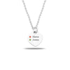 Personalised Customised 925 Sterling Silver Heart Name Engraved Couple Name with Birthstone Necklace for Women and Teen Girls