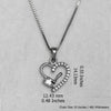 925 Sterling Silver Designer Cz Heart Shape Pendant Necklace with Chain for Women and Girls