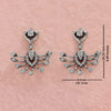 925 Sterling Silver Designer Oxidized Cz Studded Dangler Earrings for Women and Girls
