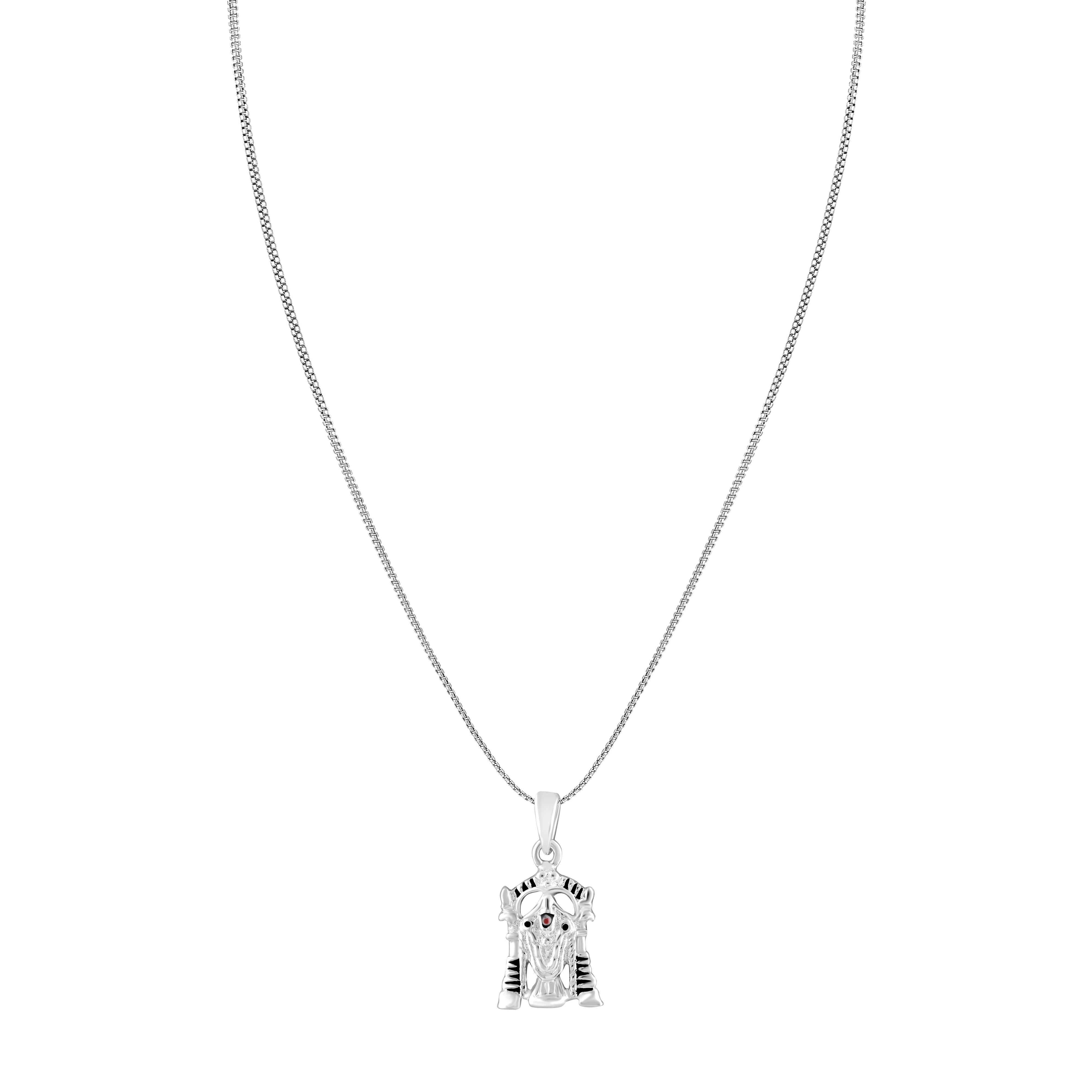 925 Sterling-Silver Tirupati Bala ji Pendant Necklace for Men & Boys