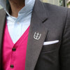 925 Sterling Silver Designer Cz Trident Brooch Lapel Pin for Men and Womens