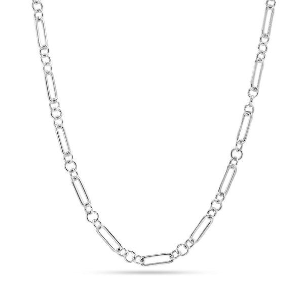 925 Sterling Silver Italian 0.46 CM Paperclip Link Chain Necklace for Women