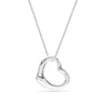 925 Sterling Silver Open Heart Pendant Necklace for Teen Women