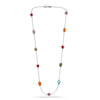 925 Sterling Silver Created Multi-Gem Station Necklace for Women