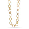 925 Sterling Silver 18K Gold-Plated Ribbed Link Chain for Teen Women